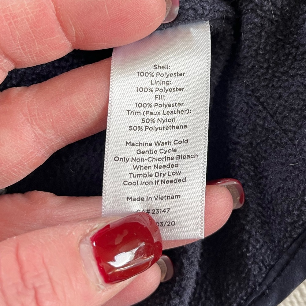 Talbots Navy Quilted Zip-Front Vest - Picture 2 of 16